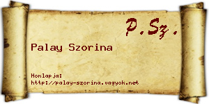 Palay Szorina névjegykártya